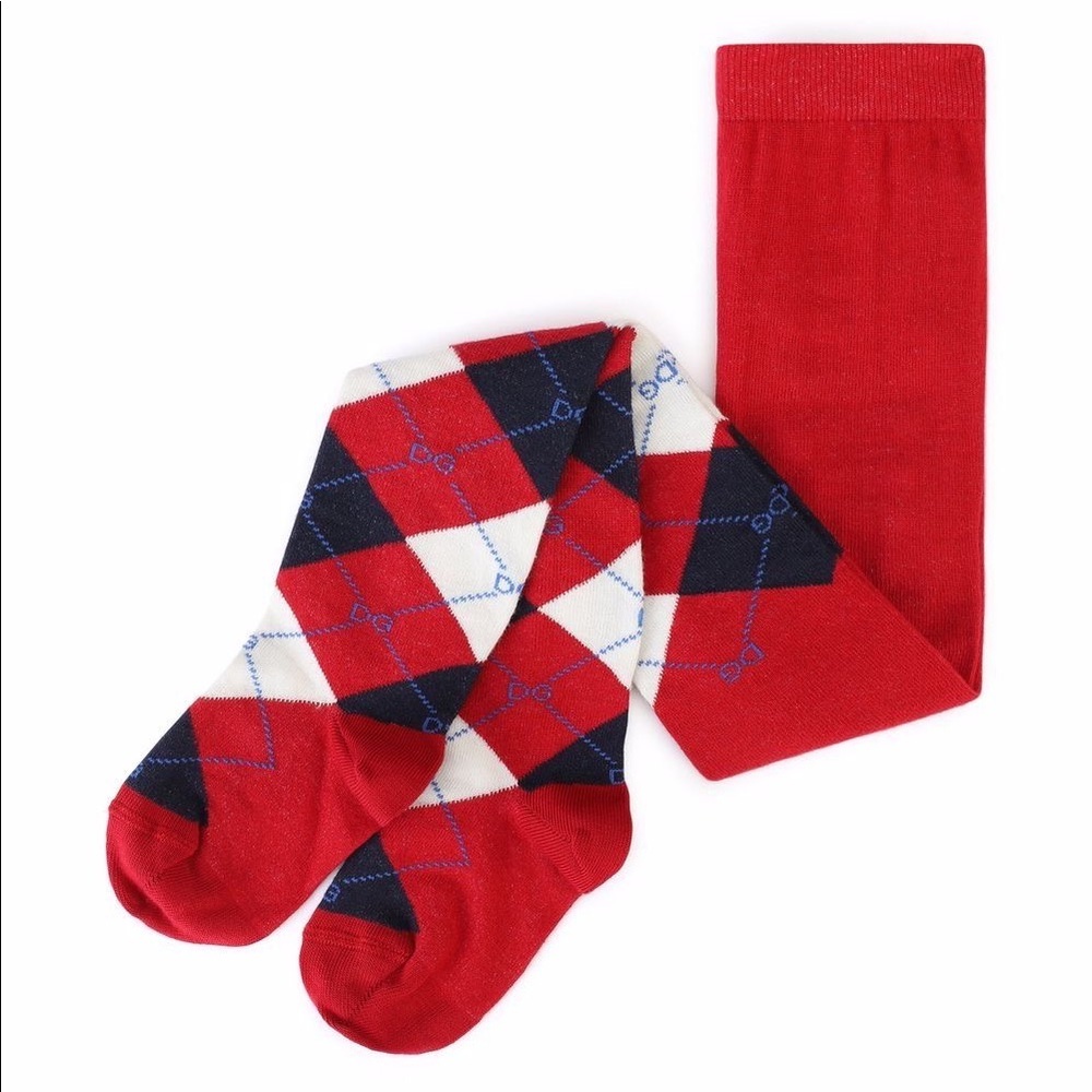 DOLCE & GABBANA KIDS Checked stretch cotton-blend tights